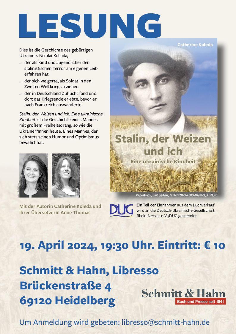 Lesung: Stalin, der Weizen und ich in Heidelberg